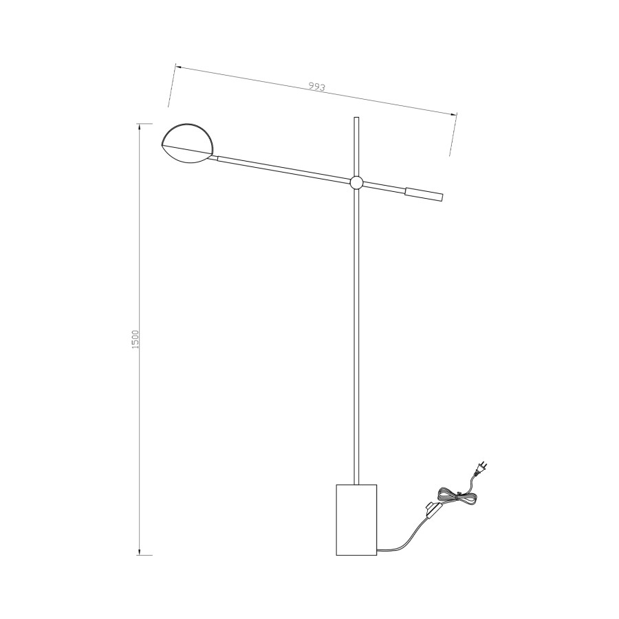 Podna lampa LED Lewis MSL-30605-F crna