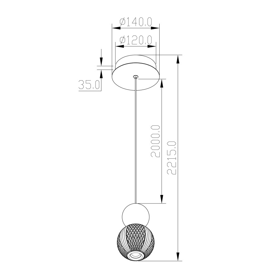 Visilica LED Bellaria MSL-111022-1A 7W