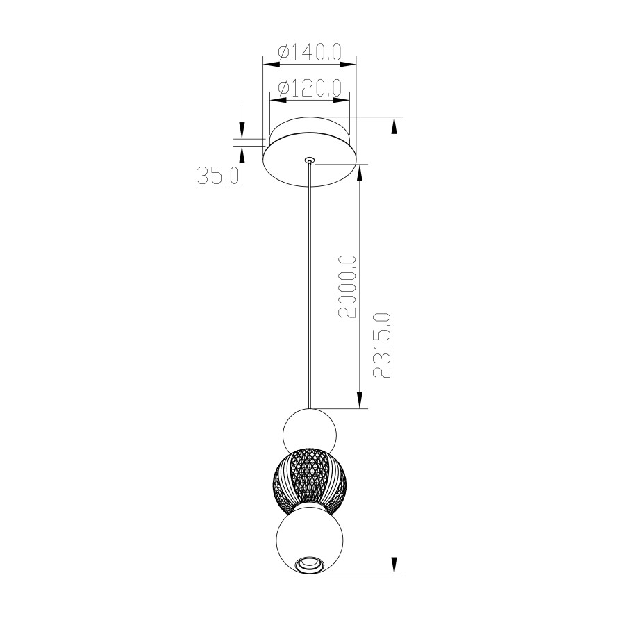 Visilica LED Bellaria MSL-121022-1B 7W