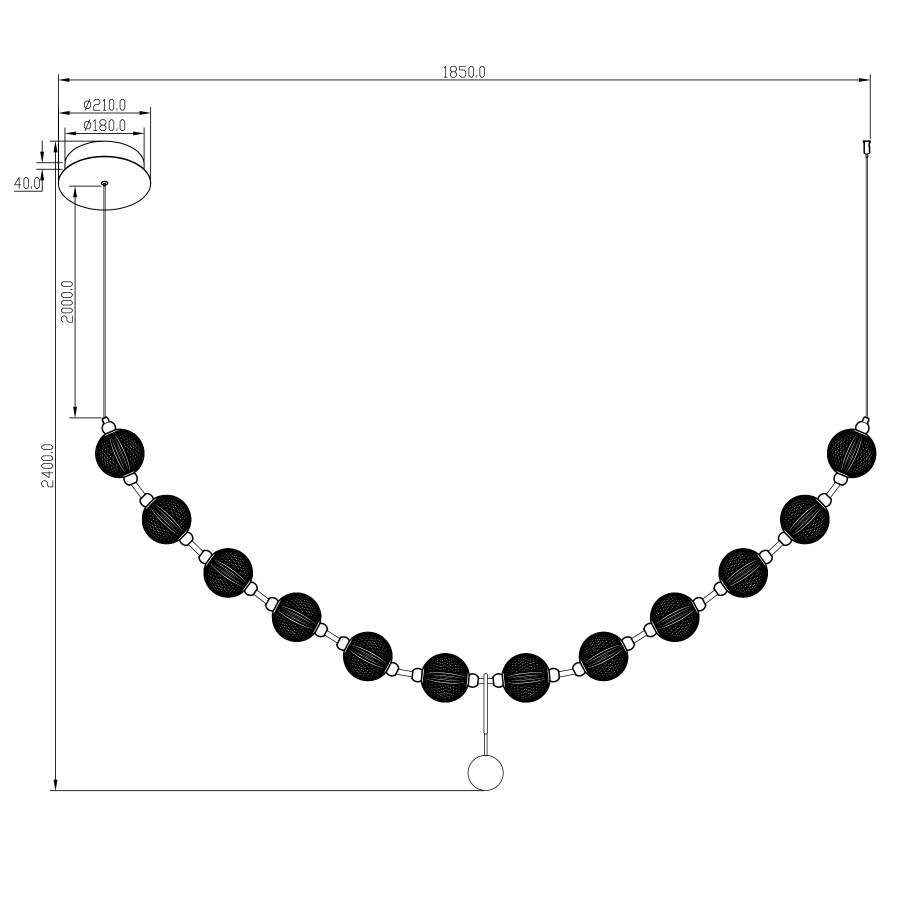 Visilica LED Bellaria MSL-151122-12B 49W