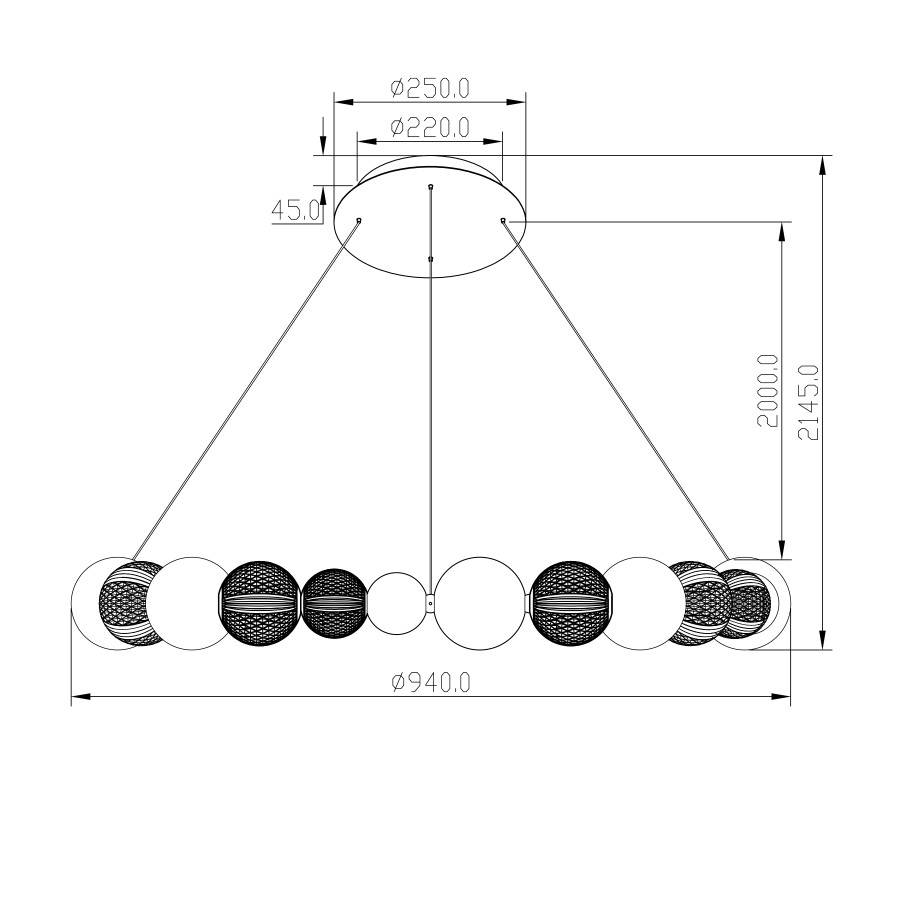 Visilica LED Bellaria MSL-151222-1C 48W