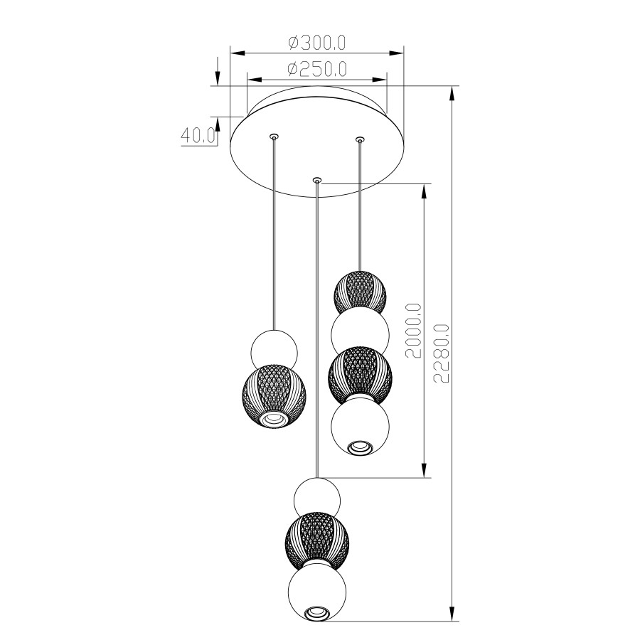 Visilica LED Bellaria MSL-161222-3A 20W