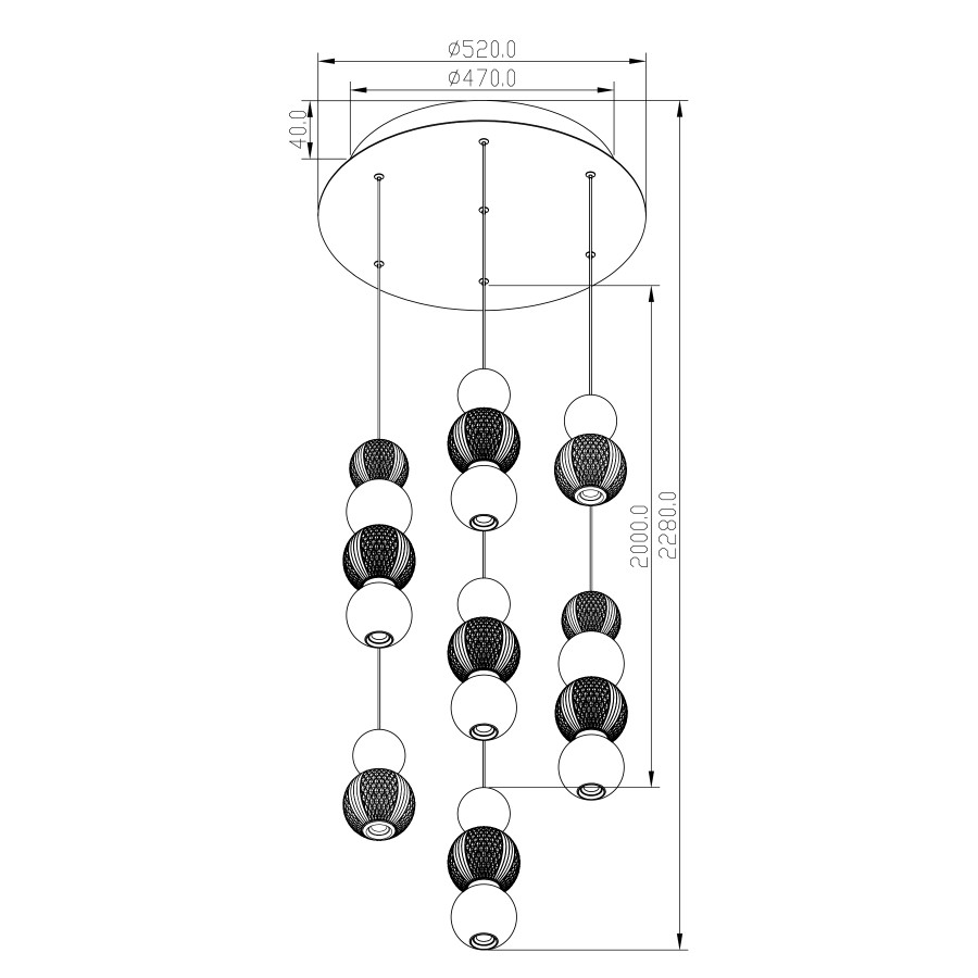 Visilica LED Bellaria MSL-161222-7A 43W