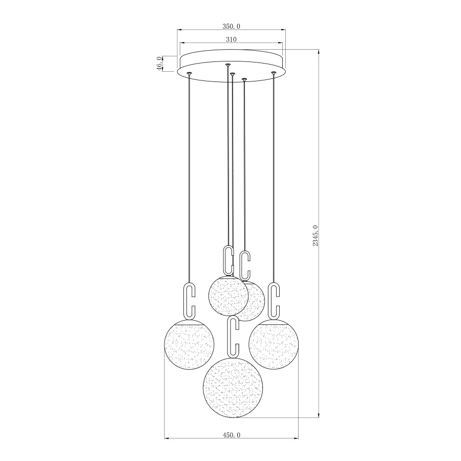 Visilica LED Tyrell MSL-311222-5P 39W