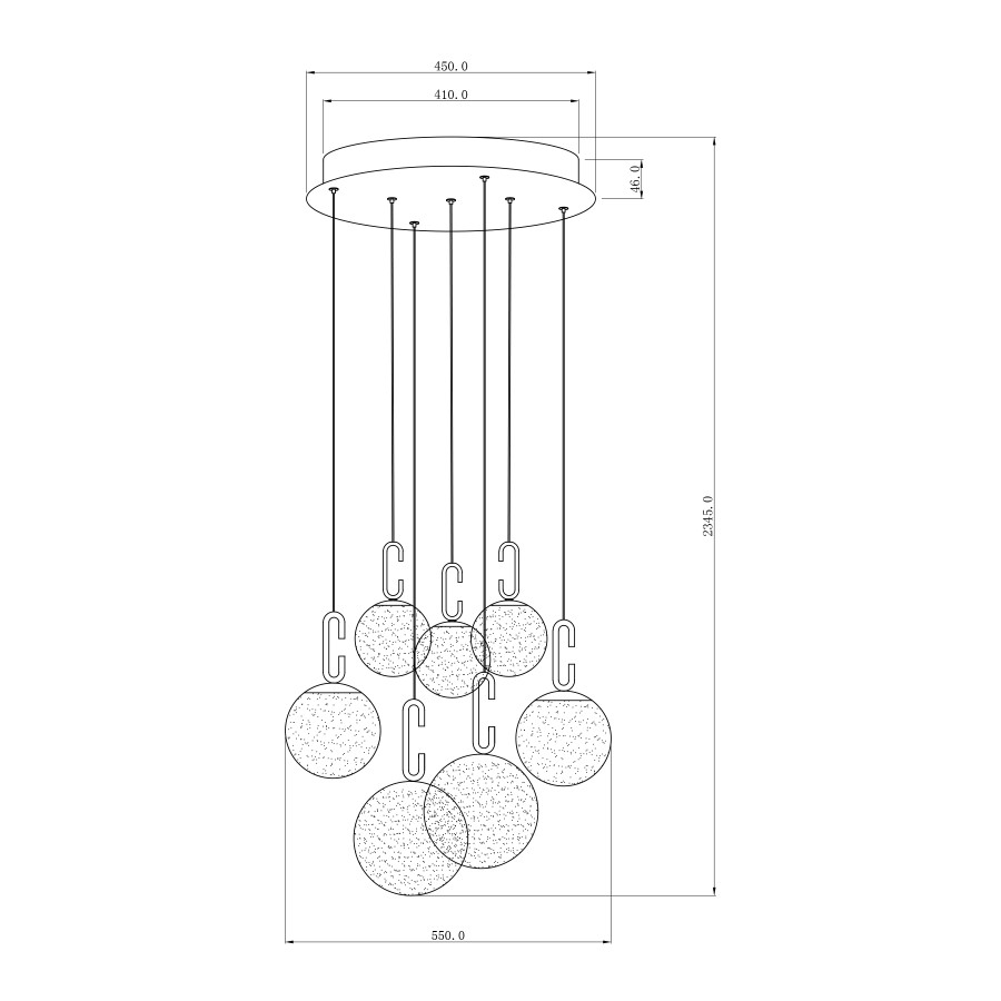 Visilica LED Tyrell MSL-311322-7PP 53W