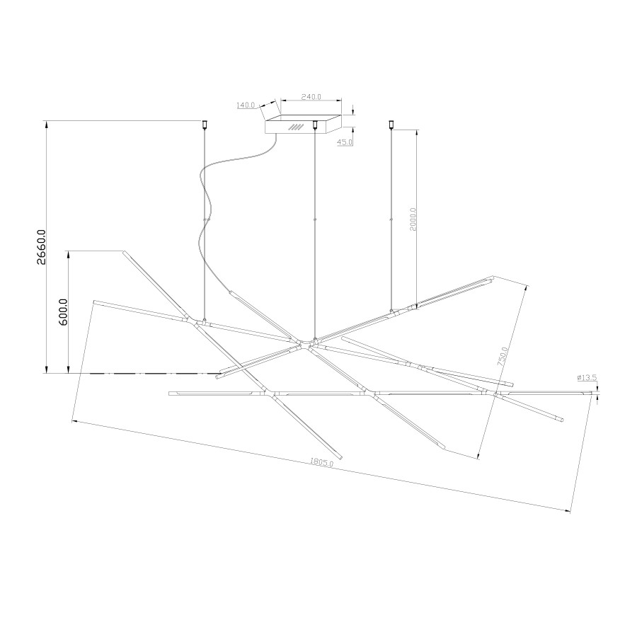 Visilica LED Eleanor MSL-180421-23 crna