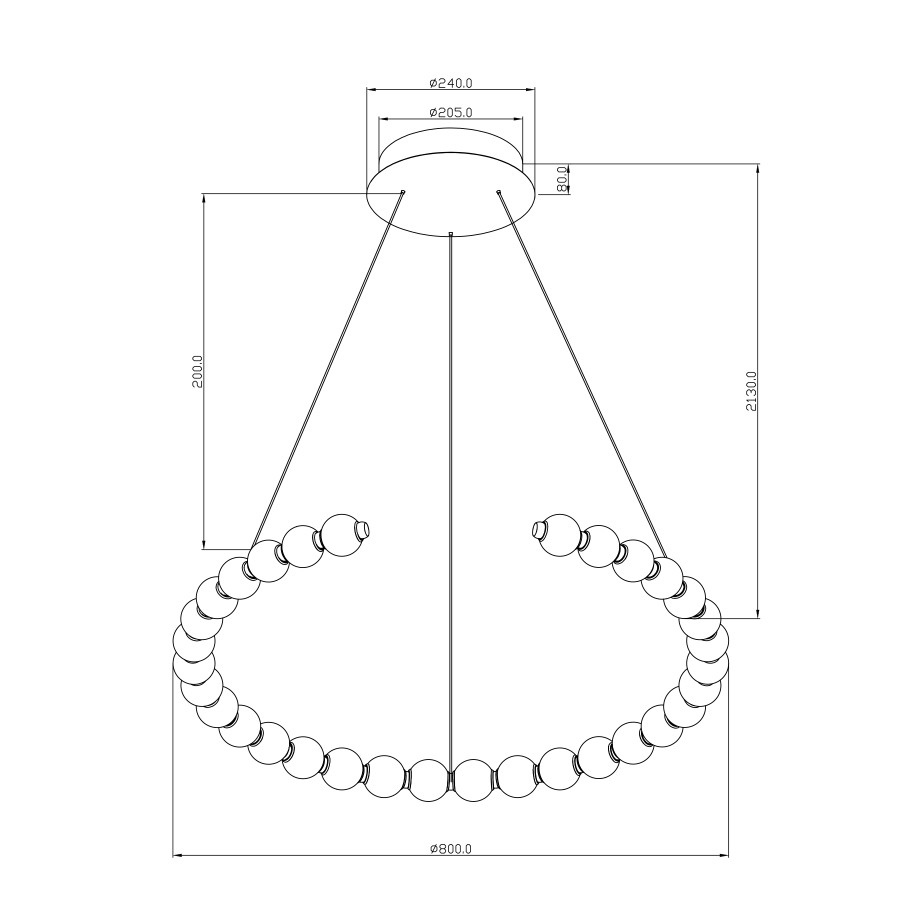 Visilica LED Biser MSL-199102-1F 70W