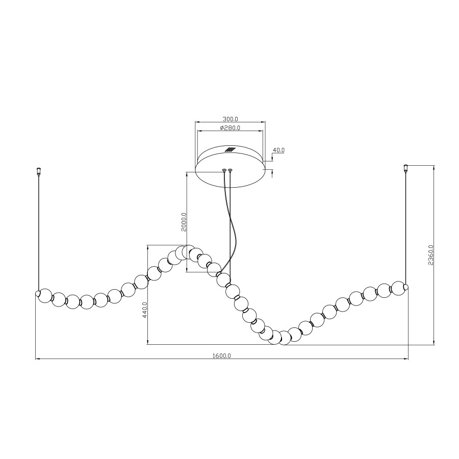 Luster LED Biser MSL-199112-33A 70W