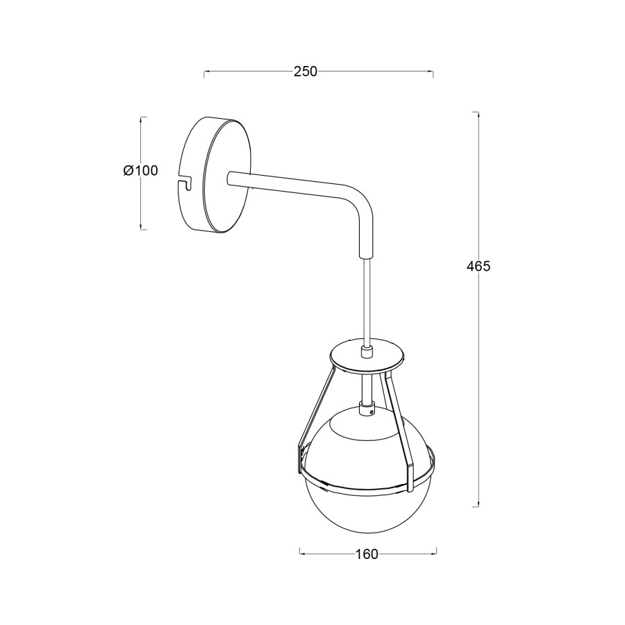 Zidna lampa Parma ML-6196-1W crna