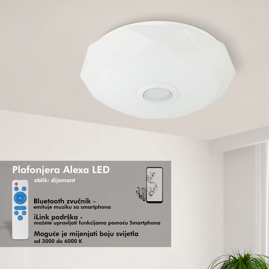 Plafonjera sa zvucnikom LED E-light Alexa dijamant