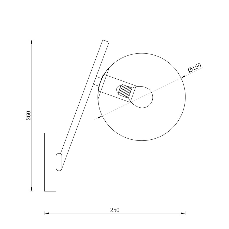 Zidna lampa Carpi MSL-16201 crna