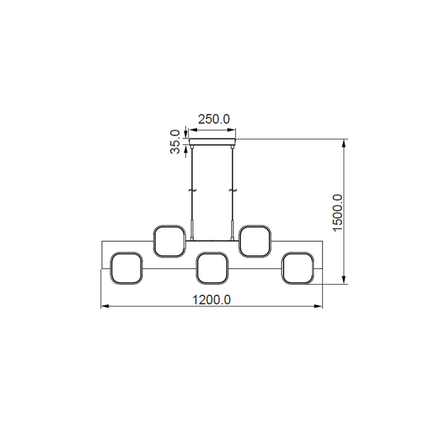 Skica Visilica LED Hamilton ML-221504-5P