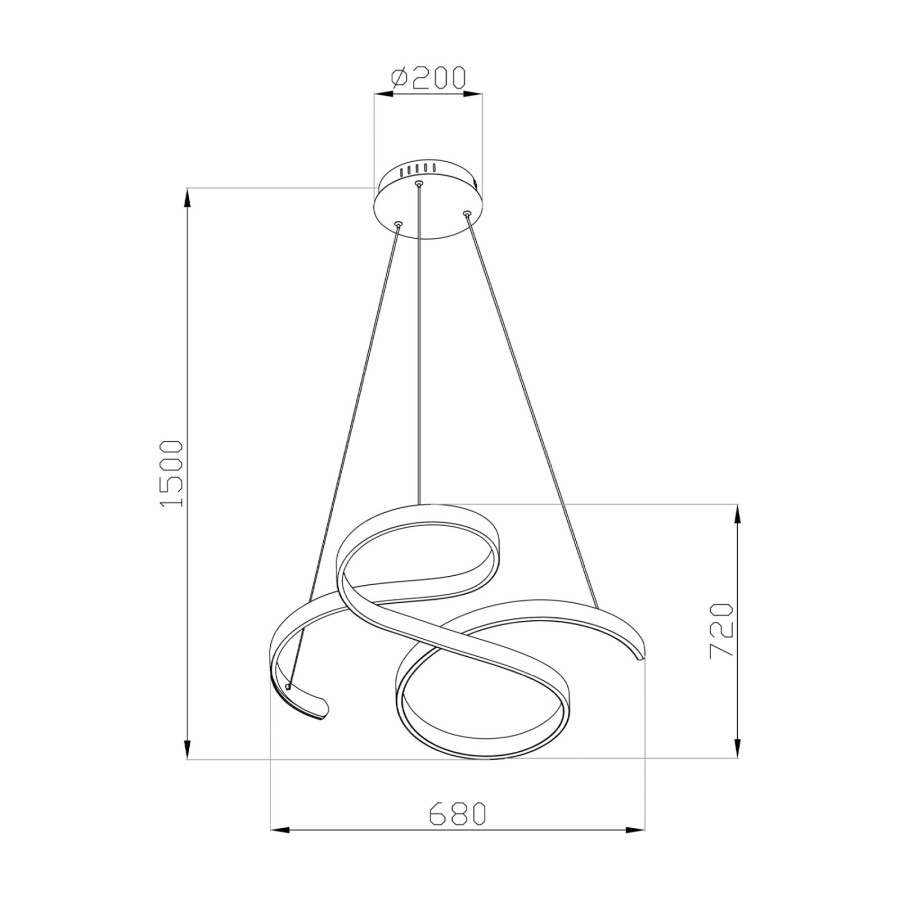 Skica Visilica LED Biglia ML-0903P02 52W crna dimabilna