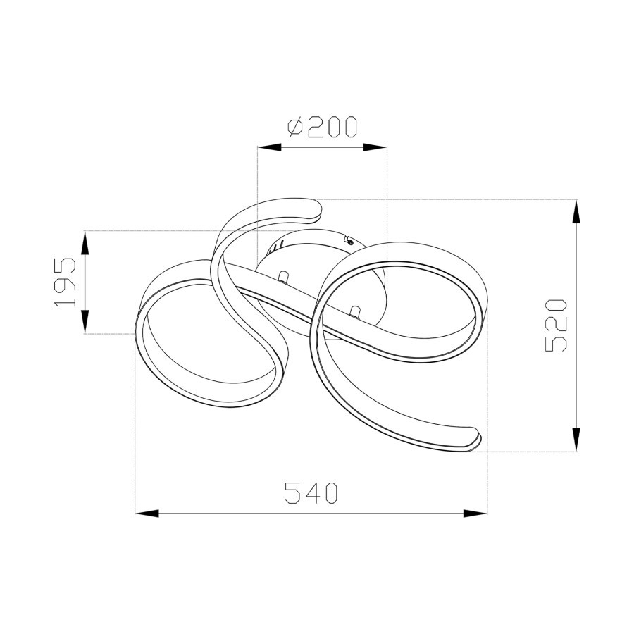 Skica Luster LED Biglia ML-0803C02 40W crni dimabilan