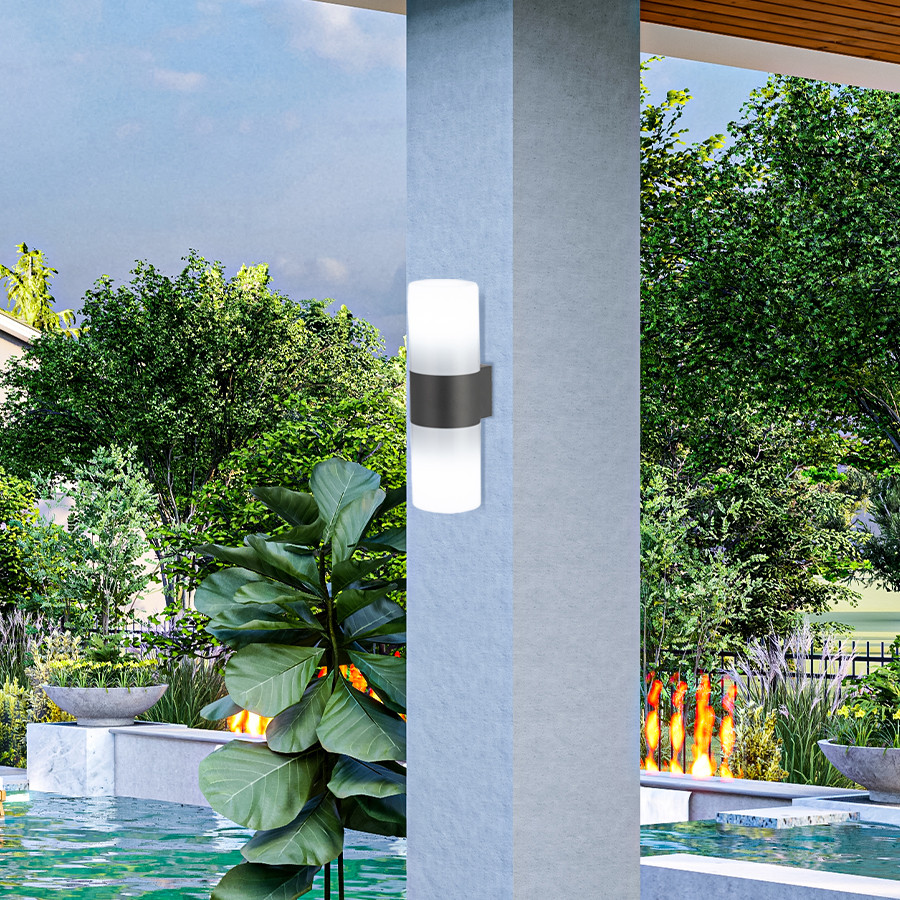 Vrtna lampa zidna Solis ML-0602-2W Opal