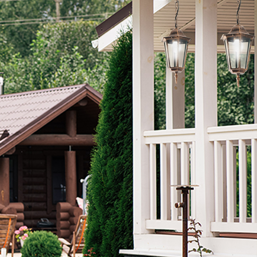 Vrtna lampa viseca 193-H staro zlato