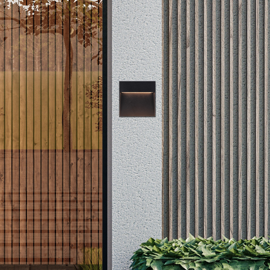 Vrtna lampa LED zidna Mendel ML-4502 kvadratna crna