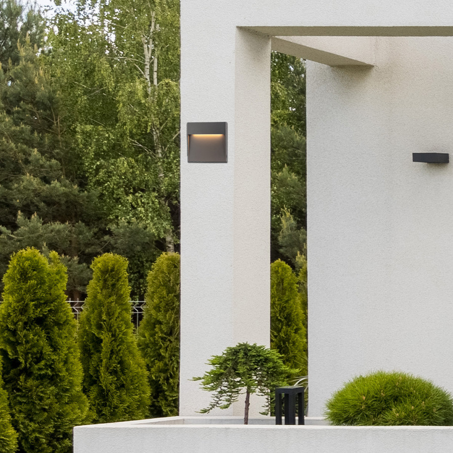 Vrtna lampa LED zidna Mendel ML-4502 kvadratna antracit