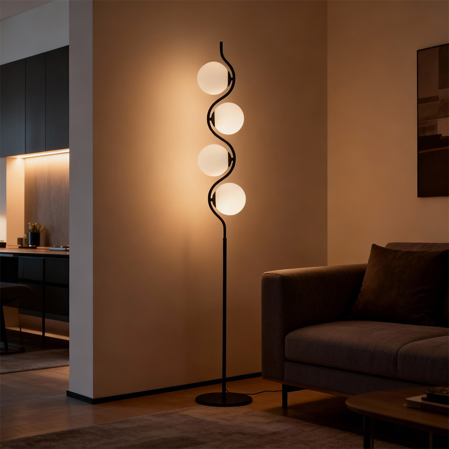 Podna lampa Galloway ML-9343-4F Crna