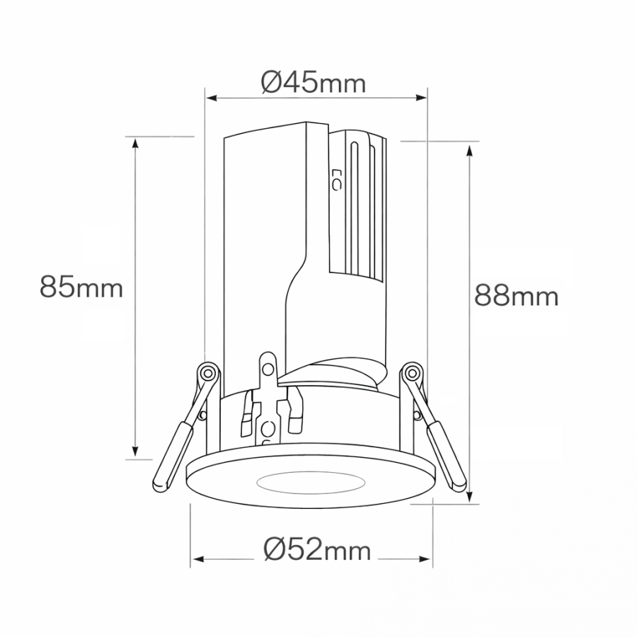 LED downlight Aquila ML-229-7W 3000K crni