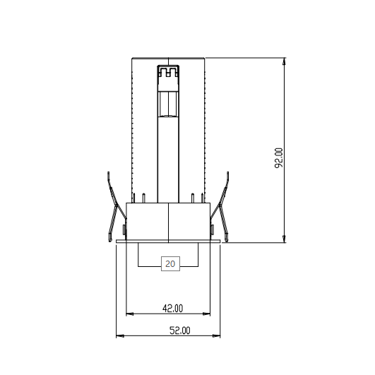 LED downlight Libra ML-800-7W 3000K crni