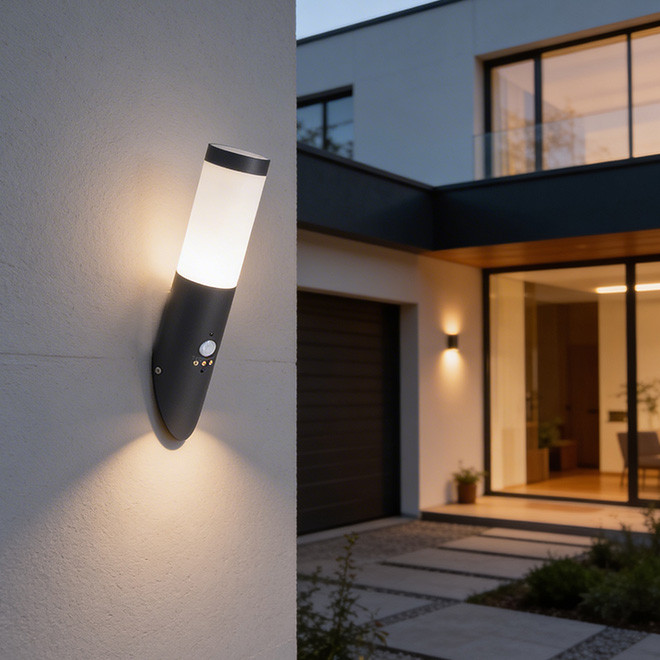 Vrtna lampa zidna Redmond EL-20111S-01W kosa sa senzorom