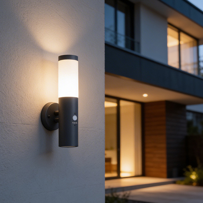 Vrtna lampa zidna Redmond EL-20341S-01W ravna sa senzorom