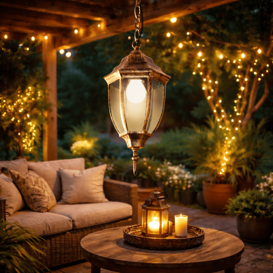 Vrtna lampa viseca Dagglas ML-NF-657-1P Staro zlato