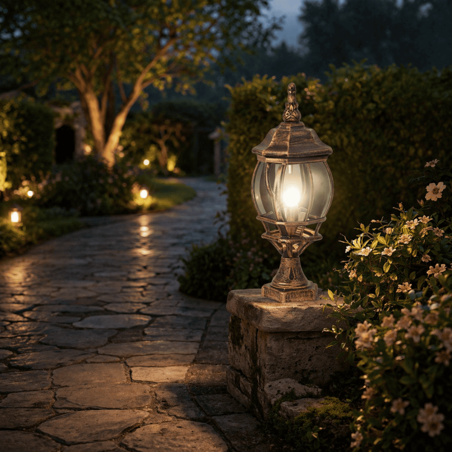 Vrtna lampa stubna Bristol ML-NF-648-1S Staro zlato