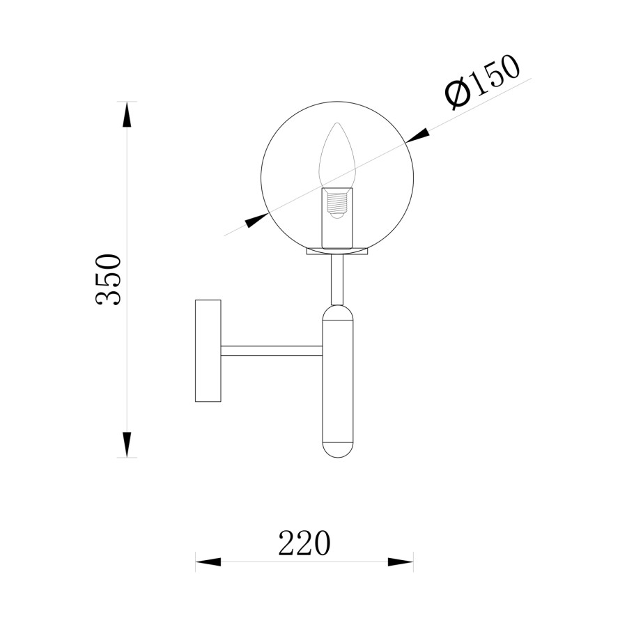 Zidna lampa Hertel MSL-341821 zlatna