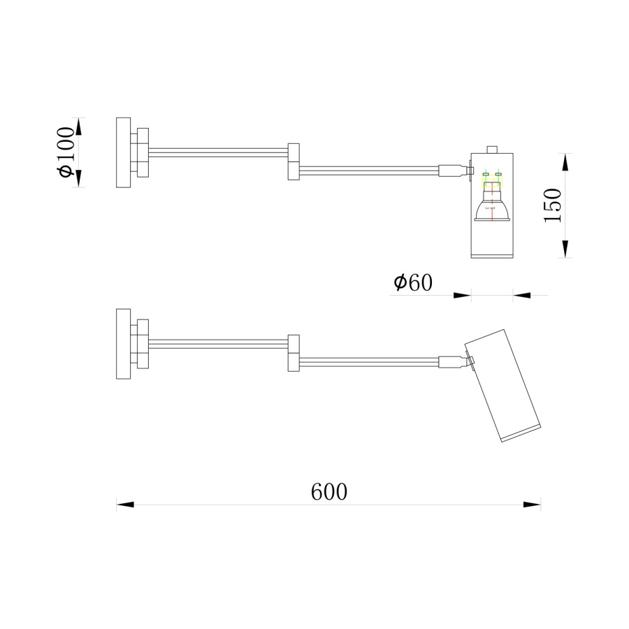 Zidna lampa Mertens MSL-104921 zlatna