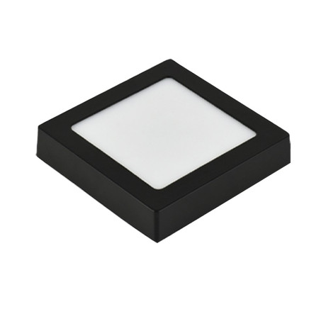 LED panel E-light 6W kvadratni nadgradni 4000K crni