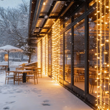 Novogodišnja LED rasvjeta zavjesa Atkins LM-1080 3x3m 2200K