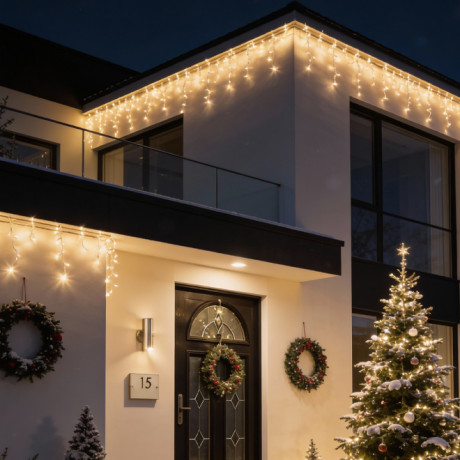 Novogodišnja LED rasvjeta ledenice Bella LM-384 10m 4000K