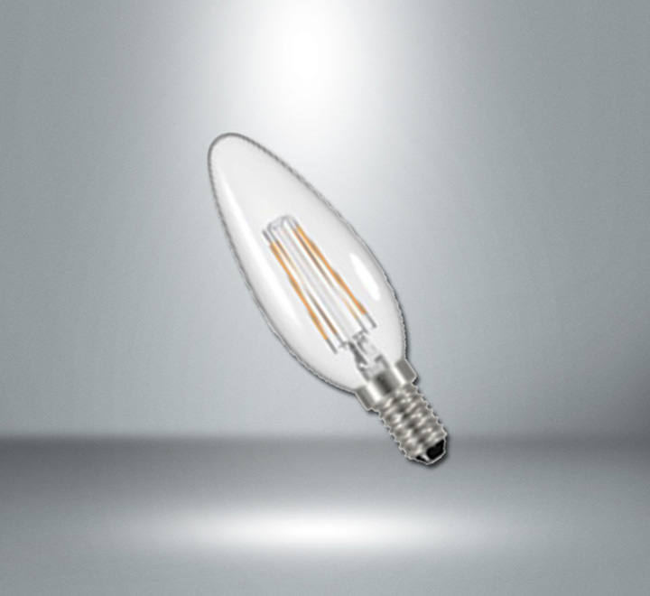 LED sijalica E-light filament C37 4W E14 4000K - MASS-light